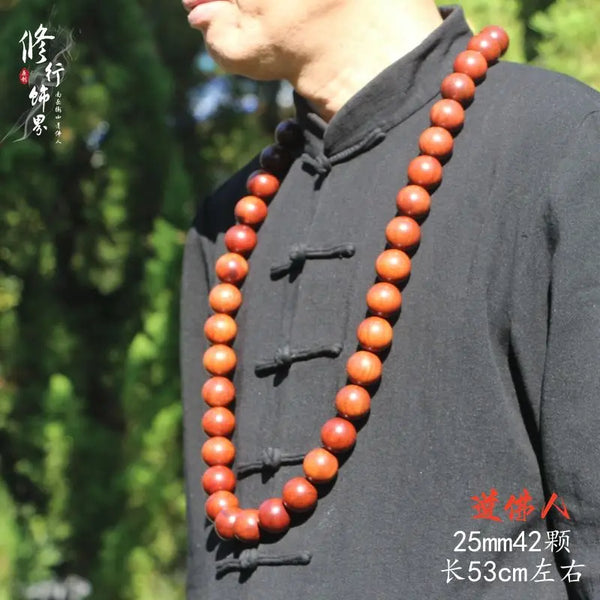 Wood Pear Buddha Necklace-ToShay.org