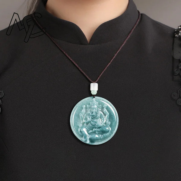 Blue Jade Elephant Pendant-ToShay.org