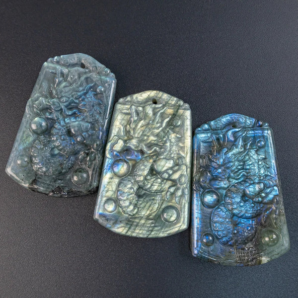 Blue Labradorite Dragon Plate-ToShay.org