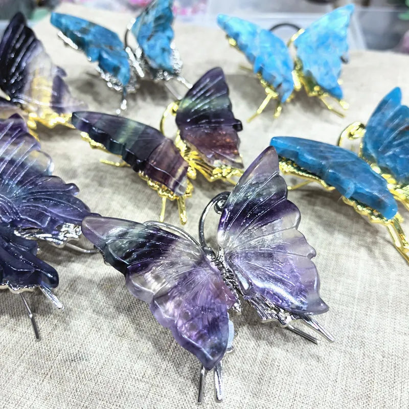 Blue Apatite Butterfly-ToShay.org