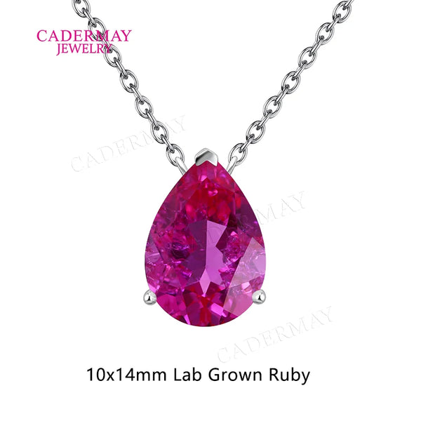 Red Ruby Pendant Necklace-ToShay.org