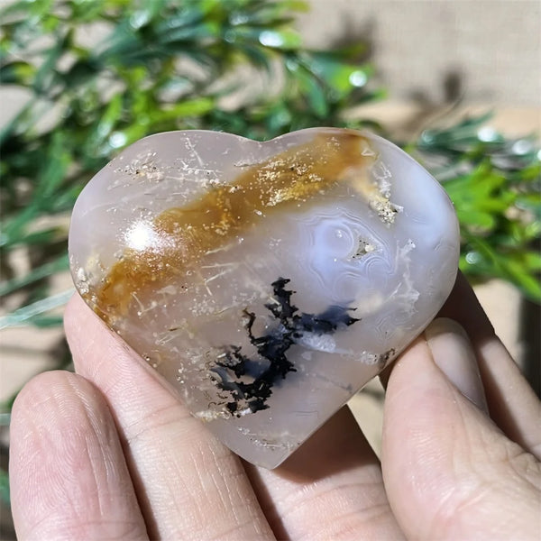 Yellow Hair Agate Heart-ToShay.org