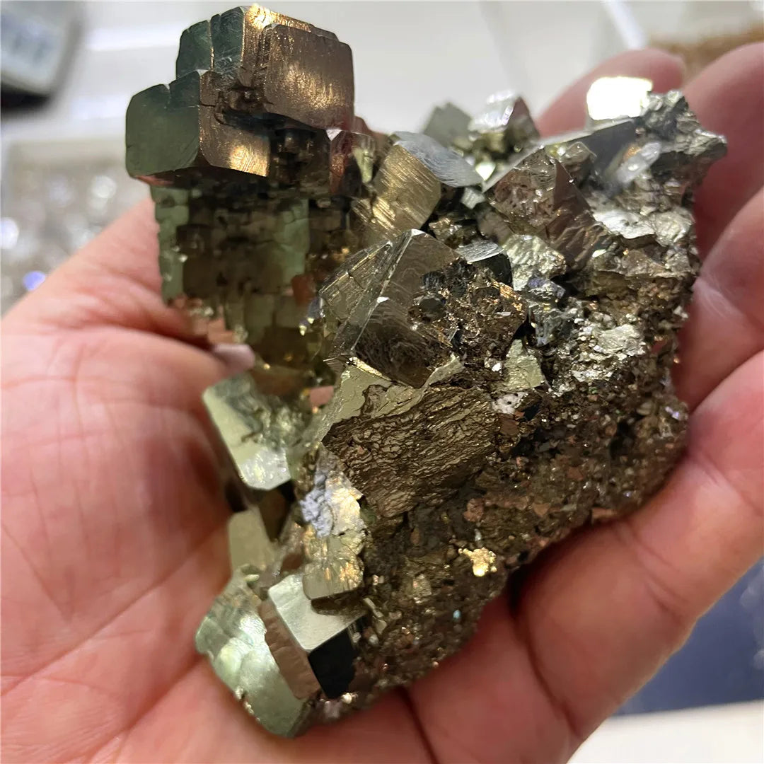 Gold Pyrite Crystal Cluster-ToShay.org