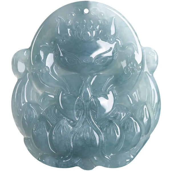 Blue Jadeite Fox Pendant-ToShay.org