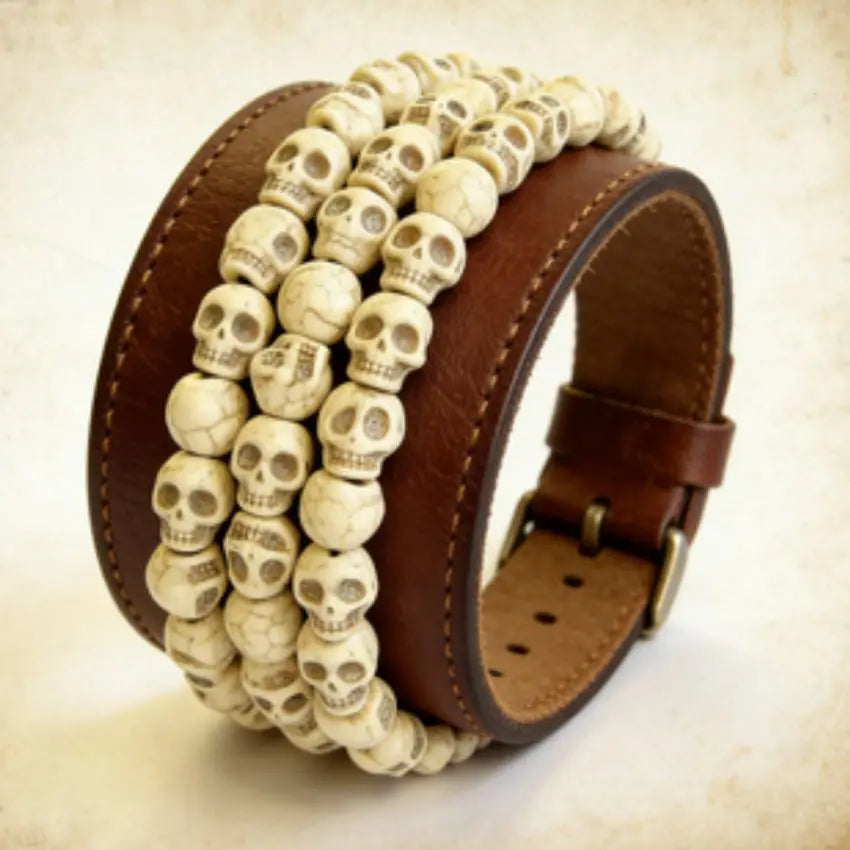 White Howlite Skull Beads-ToShay.org