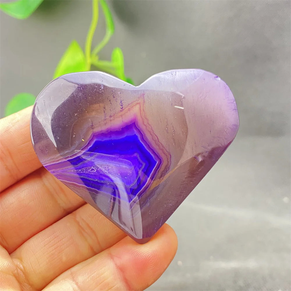 Purple Agate Palm Stone-ToShay.org