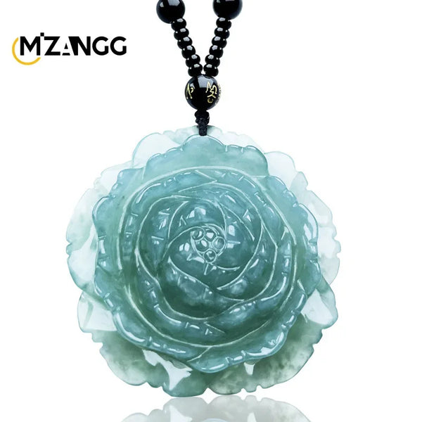 Green Jadeite Flower Pendant-ToShay.org