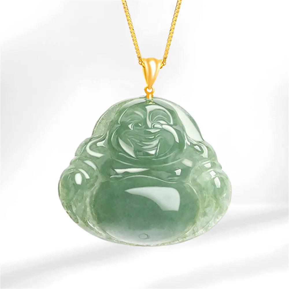 Green Jadeite Buddha Pendant-ToShay.org