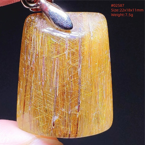 Gold Rutilated Quartz Pendant-ToShay.org