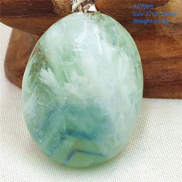 Green Feather Fluorite Pendant-ToShay.org