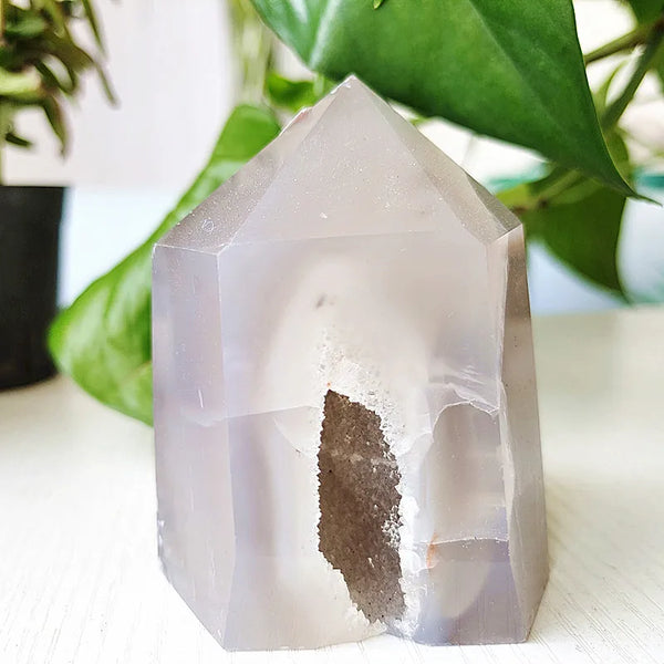 Blue Agate Geode Point-ToShay.org