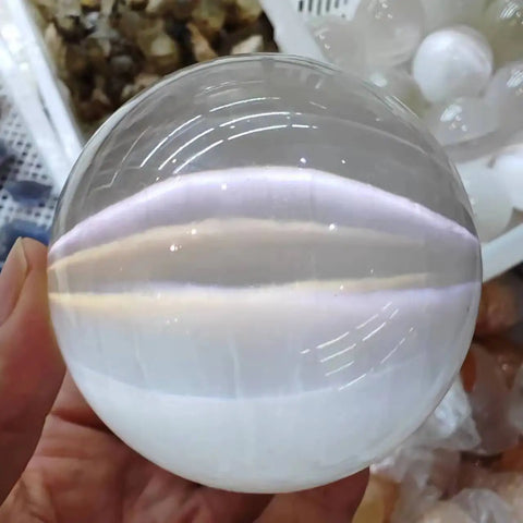 White Selenite Gypsum Ball-ToShay.org