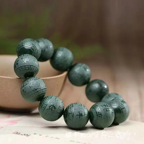 Green Jade Six Word Bracelet-ToShay.org