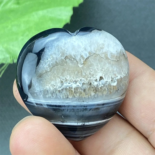 Black Agate Geode Heart-ToShay.org