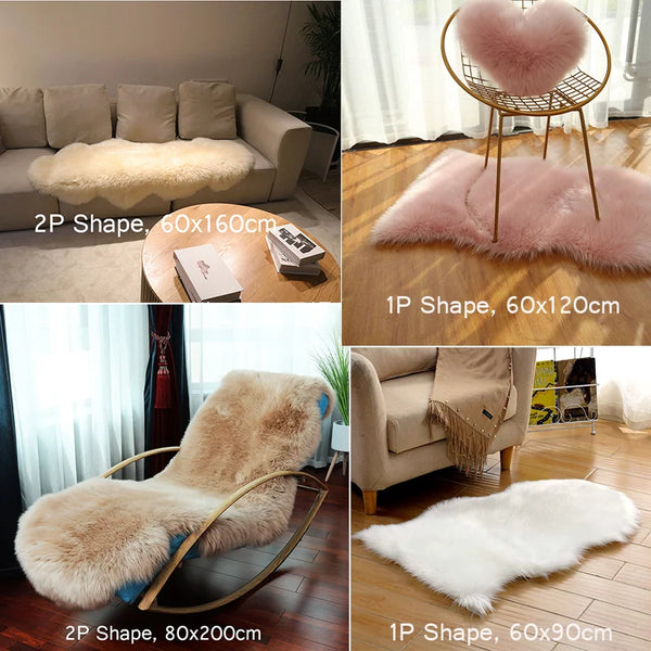 White Faux Fur Rugs-ToShay.org