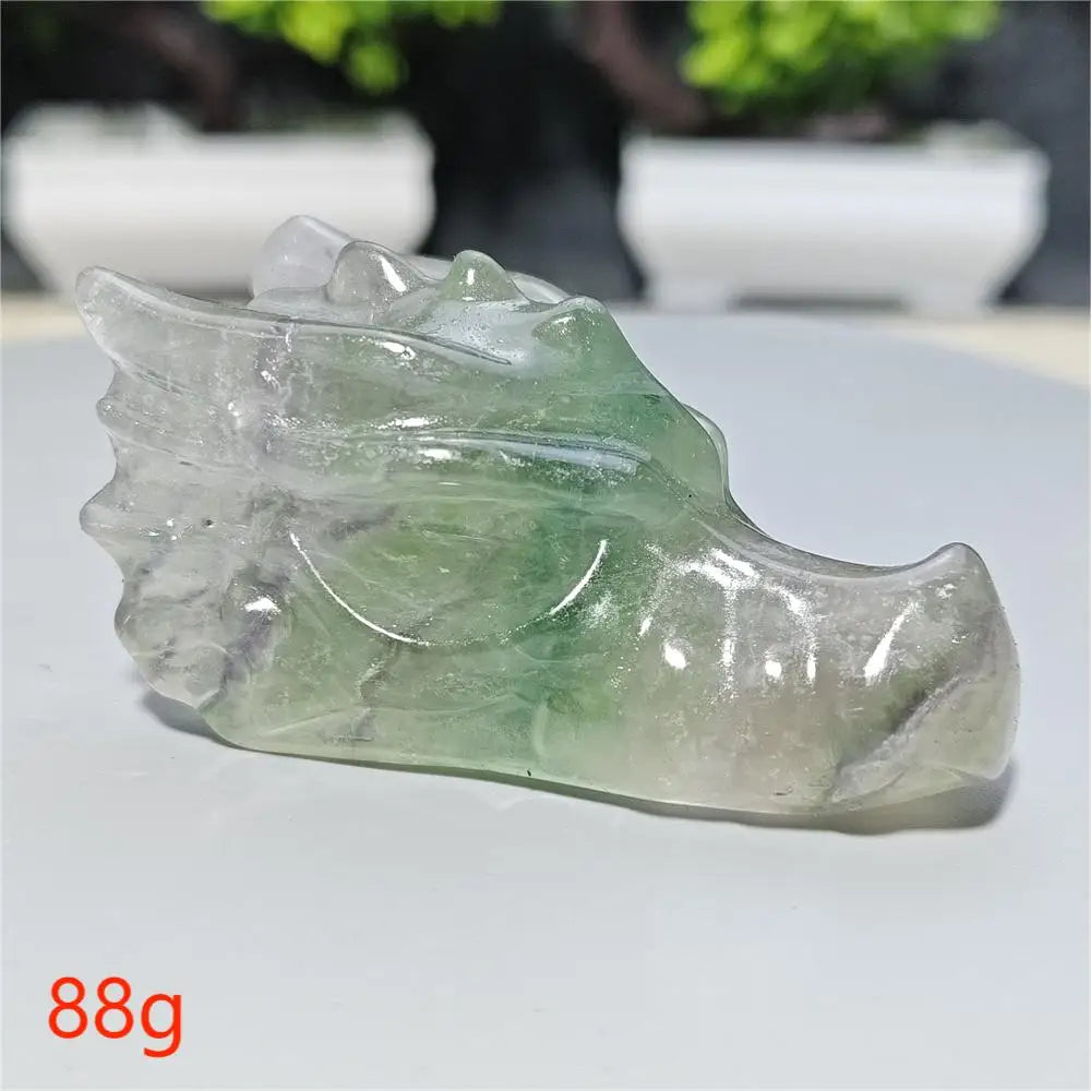 Rainbow Fluorite Dragon Skull-ToShay.org