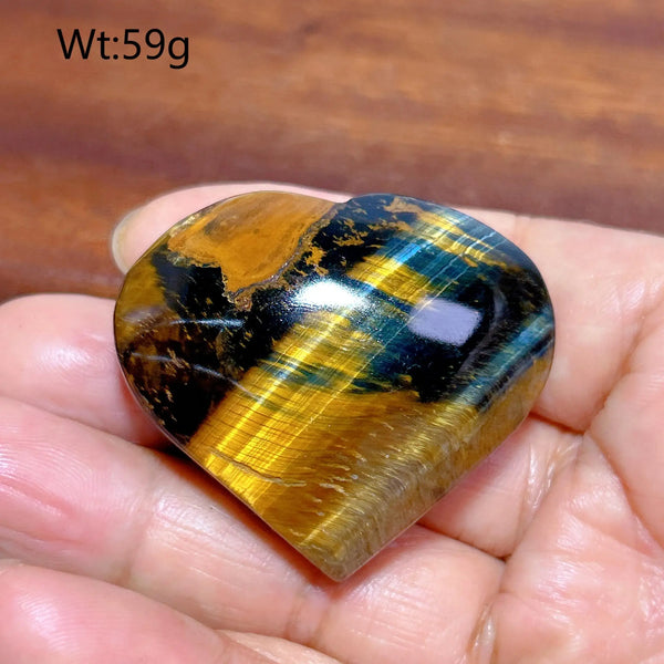 Yellow Blue Tiger Eye Heart-ToShay.org