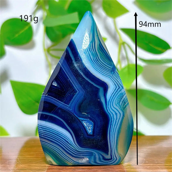 Blue Silk Agate Flame-ToShay.org