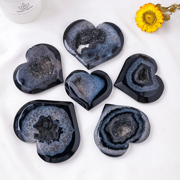 Black Agate Crystal Heart-ToShay.org