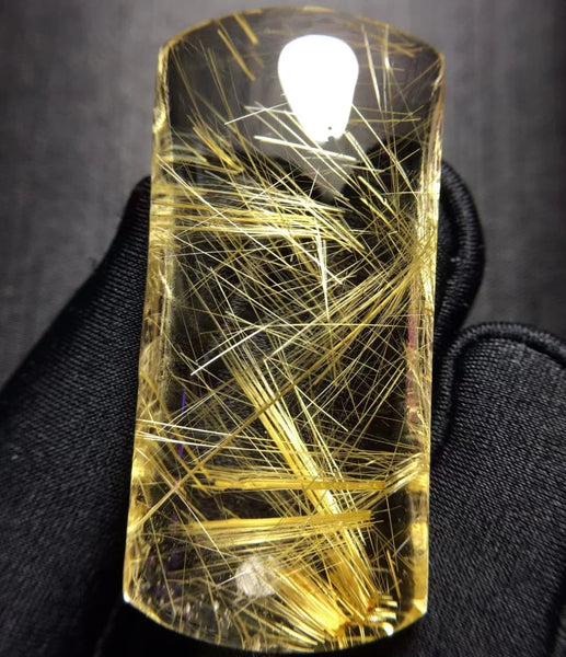 Gold Rutilated Quartz Pendant-ToShay.org