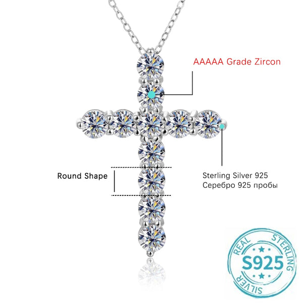 Silver Crystal Cross Pendant-ToShay.org