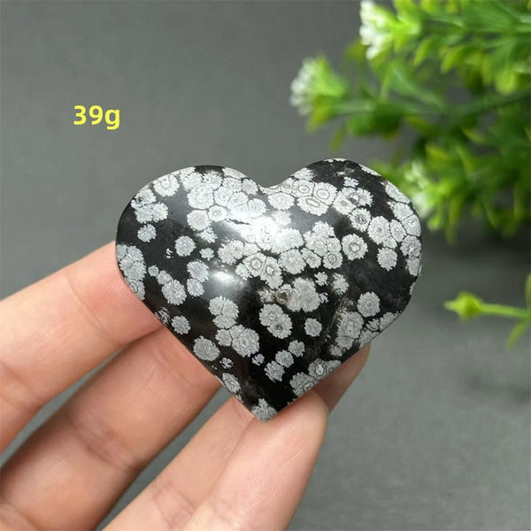 Black Snowflake Obsidian Heart-ToShay.org