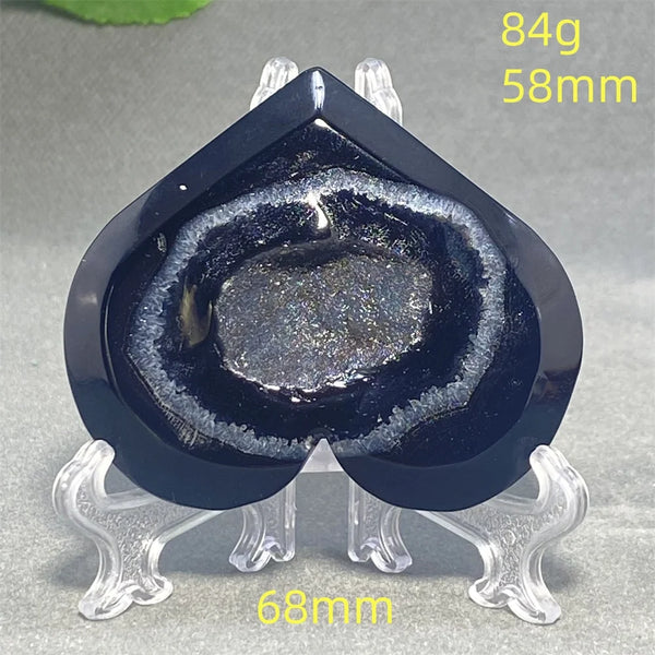 Black Agate Geode Heart-ToShay.org