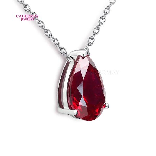 Red Ruby Pendant Necklace-ToShay.org