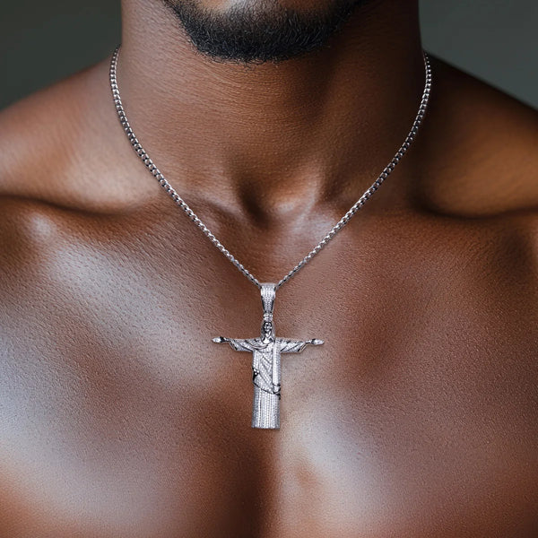 Silver Cross Pendant Necklace-ToShay.org