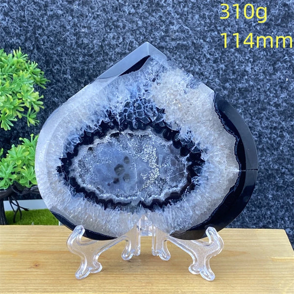 Black Agate Geode Heart-ToShay.org