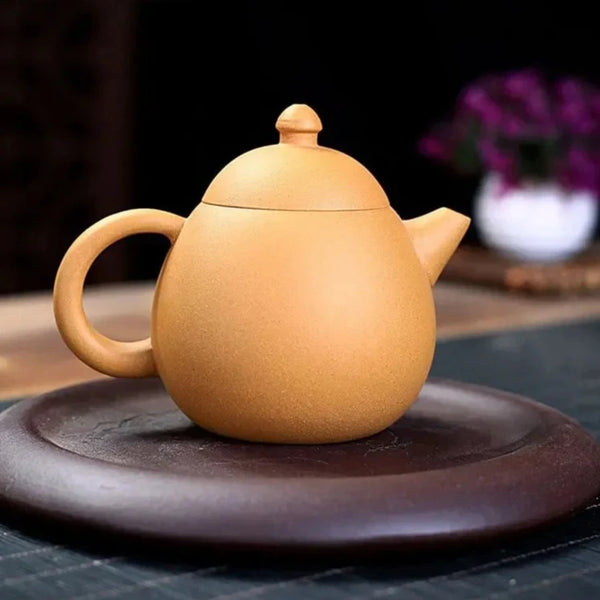 Yellow Dragon Egg Clay Teapot-ToShay.org