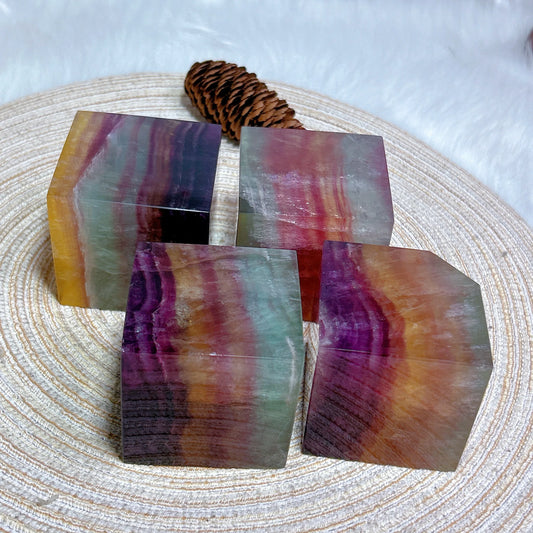 Rainbow Fluorite Cube-ToShay.org