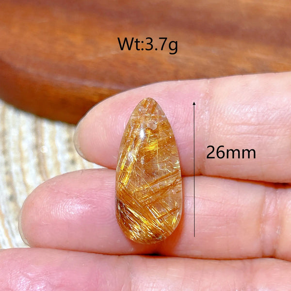 Gold Rutilated Crystal Pendant-ToShay.org