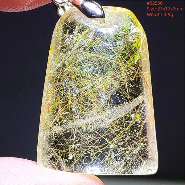 Gold Rutilated Quartz Pendant-ToShay.org