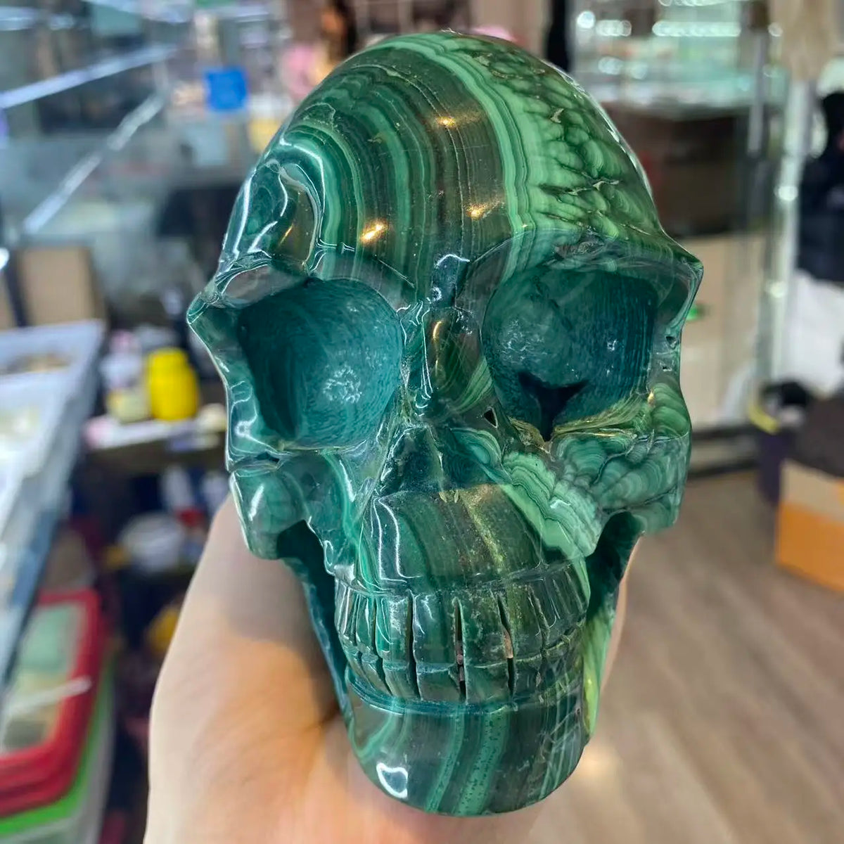 Green Malachite Skull-ToShay.org