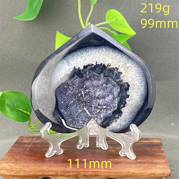 Black Agate Geode Heart-ToShay.org
