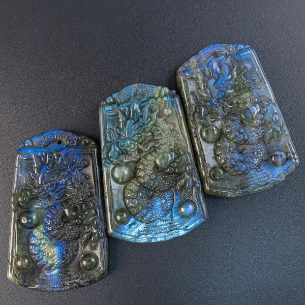 Blue Labradorite Dragon Plate-ToShay.org