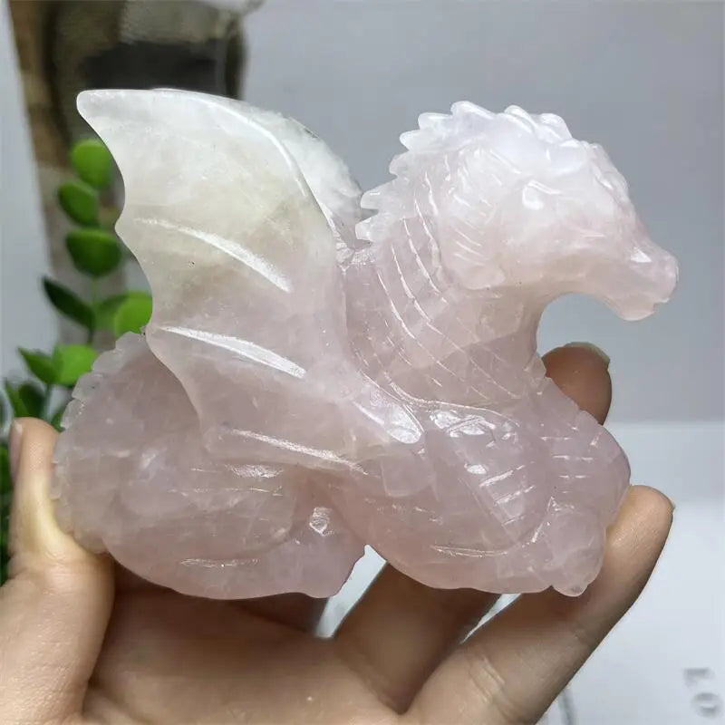 Pink Rose Quartz Dragon-ToShay.org