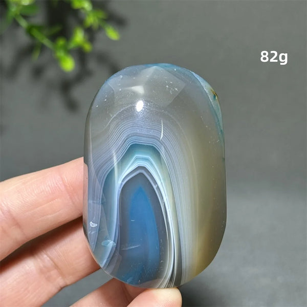 Blue Agate Palm Stone-ToShay.org