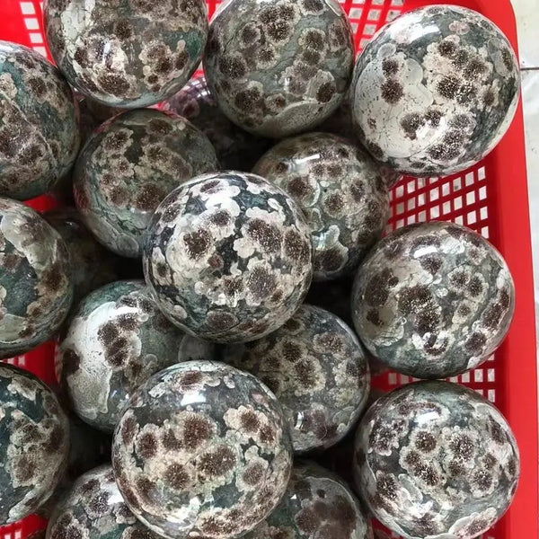 Green Cherry Blossom Agate Ball-ToShay.org