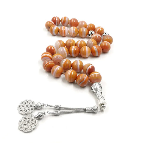 Orange Strip Agate Beads-ToShay.org