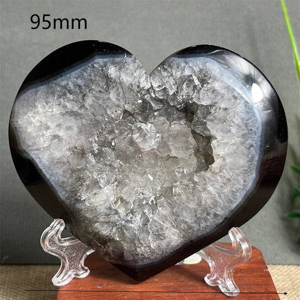 Black Agate Cluster Heart-ToShay.org