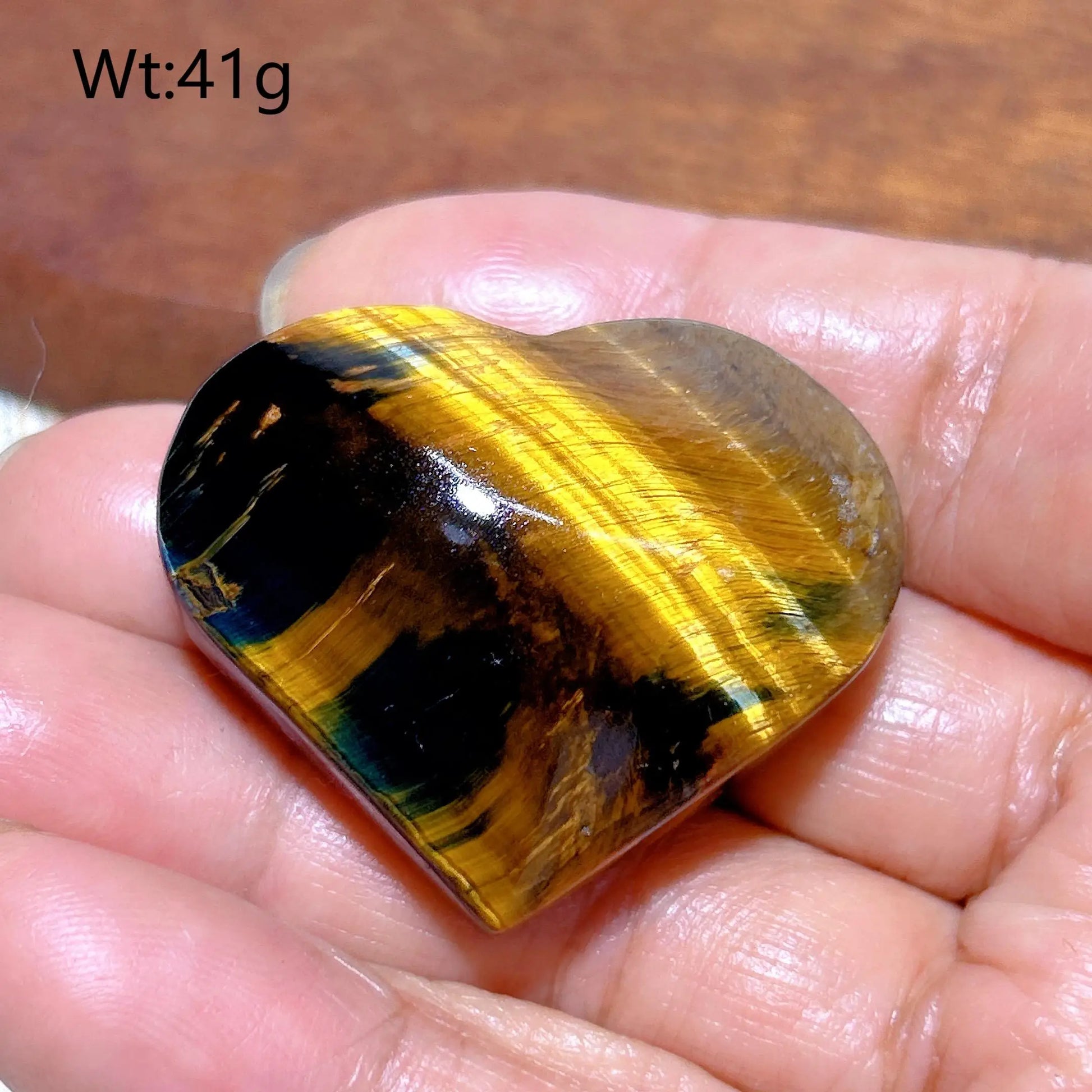 Yellow Blue Tiger Eye Heart-ToShay.org