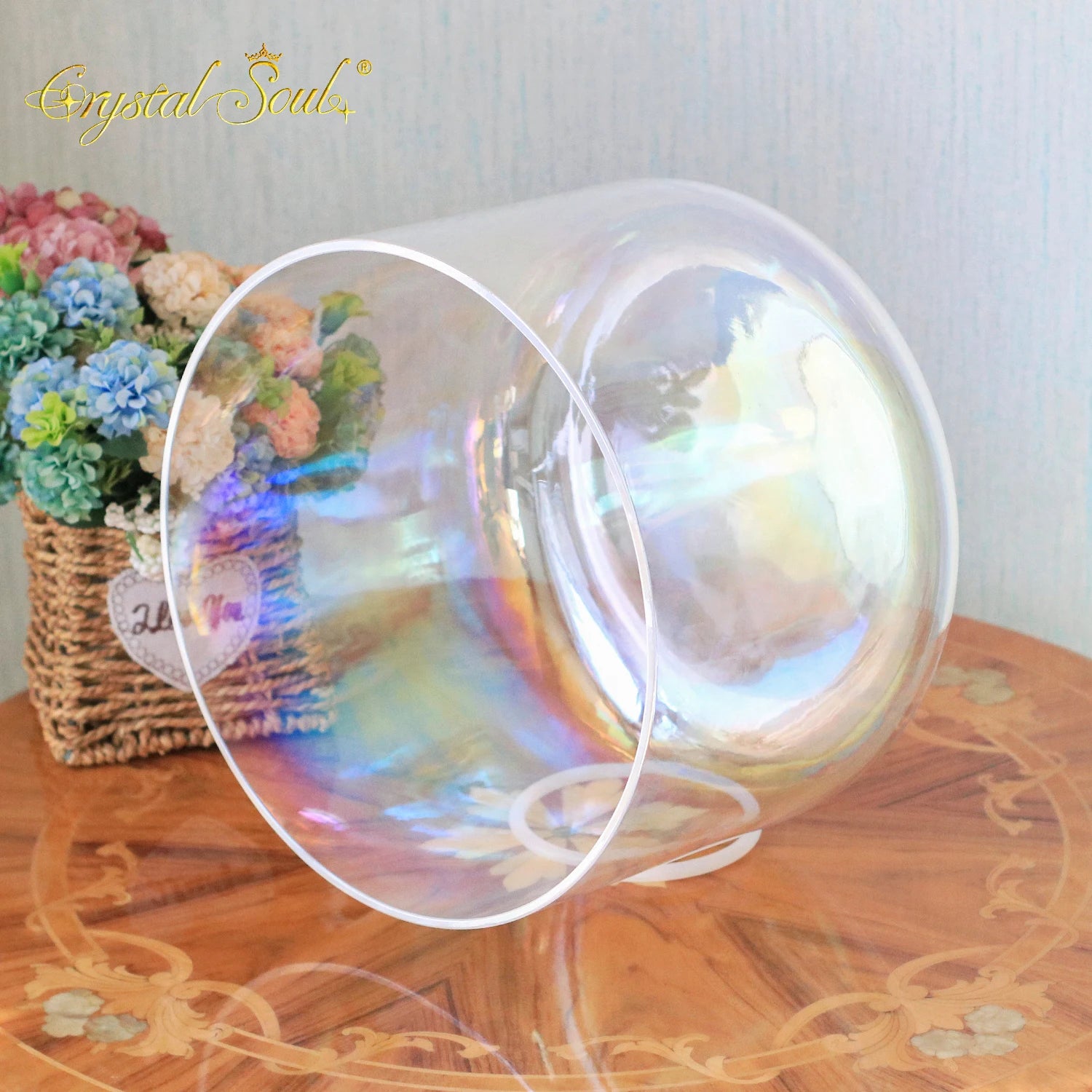 Clear Aurora Crystal Singing Bowl-ToShay.org