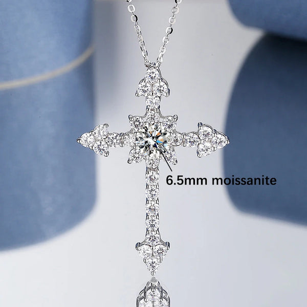 Silver Diamond Cross Pendant-ToShay.org