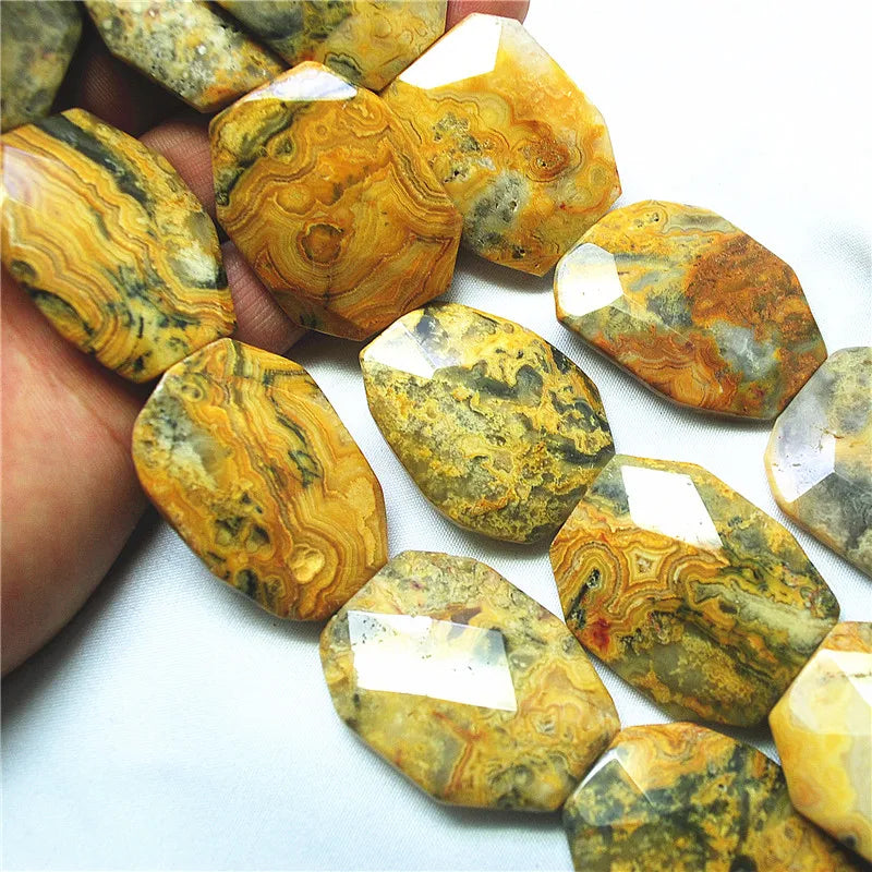 Yellow Crazy Agate Beads-ToShay.org