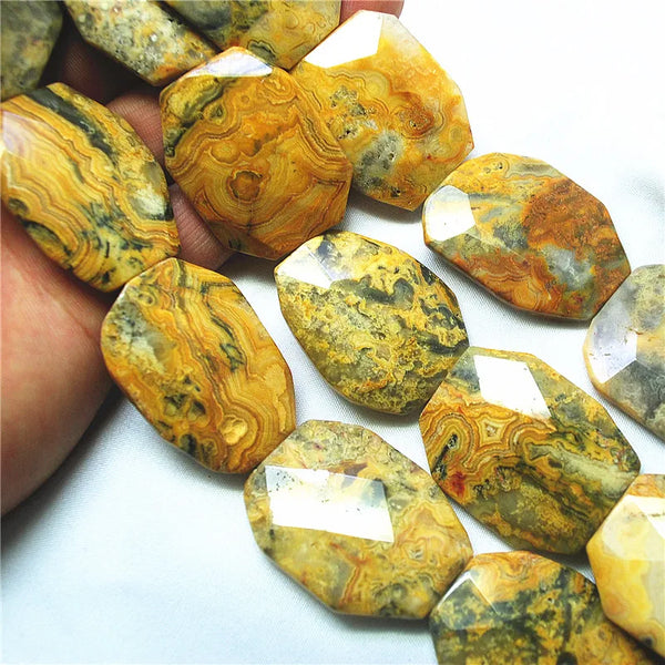 Yellow Crazy Agate Beads-ToShay.org