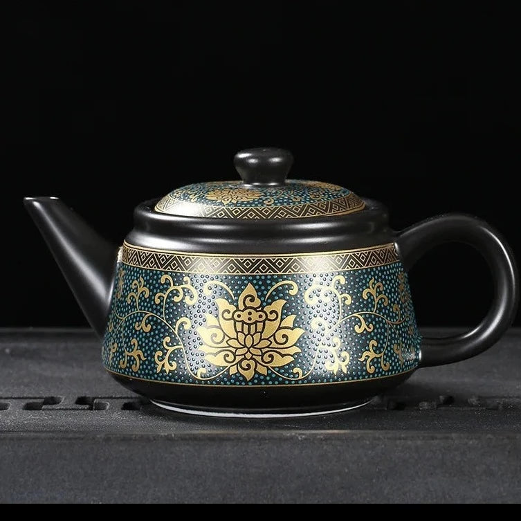 Black Gold Glaze Ceramic Tea Pot-ToShay.org