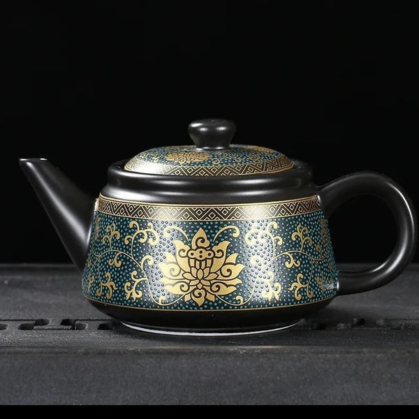 Black Ceramic Tea Pot-ToShay.org