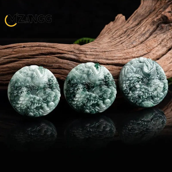 Green Jadeite Flowers Pendant-ToShay.org